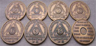 Antique Bronze AA Coins
