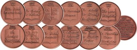 Copper 12 Step Medallions