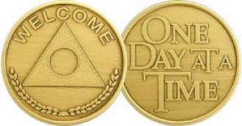Al-Anon Welcome One Day At A Time Bronze Coin