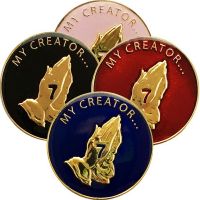 7th Step Prayer Plated AA Coin with Choice of Color