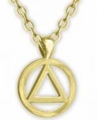 Gold Steel AA Symbol Necklace