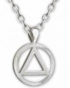 Silver Steel AA Symbol Necklace