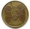 Antique Bronze Guardian Angel Coin