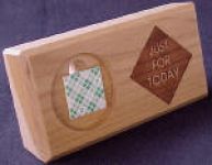 Mini Hardwood Medallion Holder with "Just For Today"