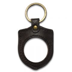 2 Sided Coin Holder Shield Leather Key Ring