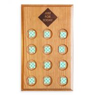 Hardwood 12 Medallion Holder Plaque with "Just For Today"