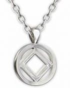 Silver Steel NA Symbol Necklace