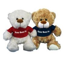 Recovery Bear White or Brown - choice of red, black, blue or pink shirt