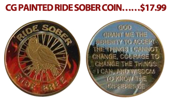 Ride Sober Painted Bronze Medallion-CG paint