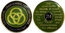 Tri-Plate Drug Free "I Can't - We Can" Recovery Coin