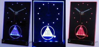 AA 3D Engraved Lighted Shelf Clock