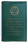 AA Big Book Cover with AA Symbol and Serenity Prayer