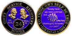 Clearance Purple Bill and Bob SOS God Centered 24 Hour AA Coin