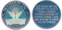 Tri-Plate Women in Recovery Blue Medallion