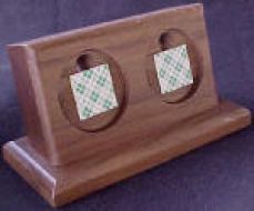Double Cherry Wood Medallion Holder with Base