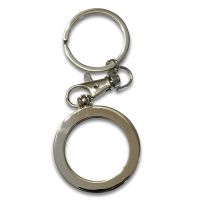 Shiny Chrome Flip Up Coin Holder Key Ring