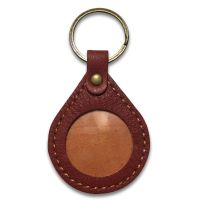 Handmade Rain Drop Leather Medallion Holder Key Ring