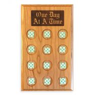 Hardwood 12 Medallion Holder Plaque with One Day At A Time