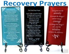 Glass Recovery Prayer Plaques with Easel